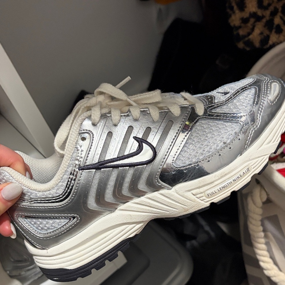 Nike Silver and White Athletic Sneakers
